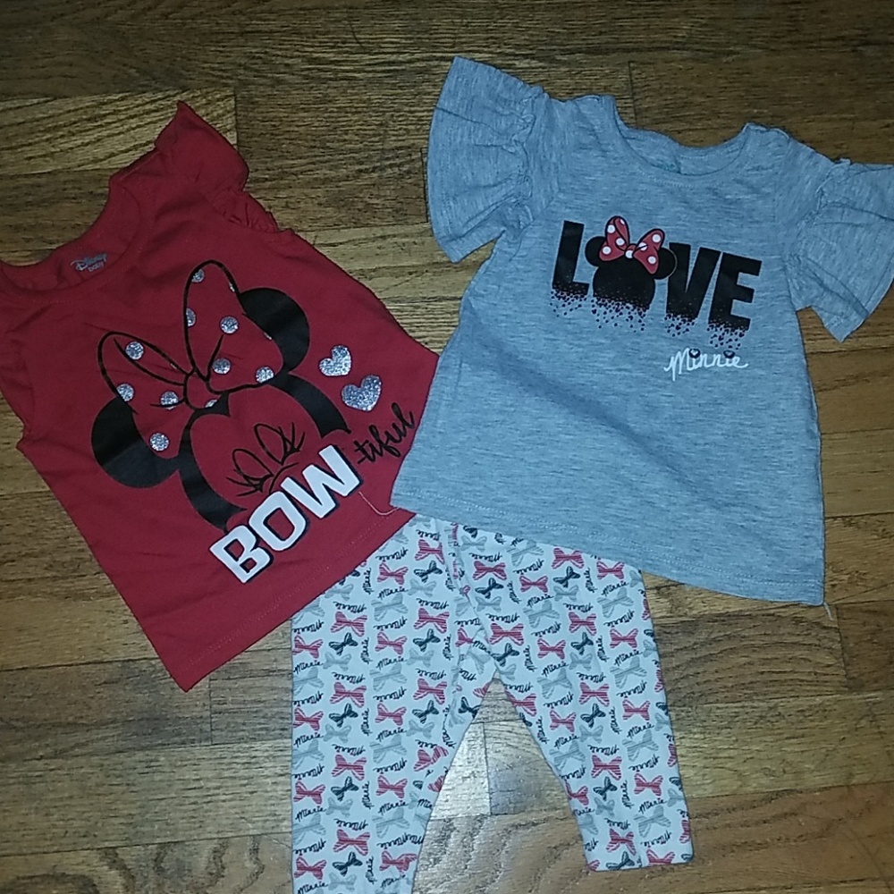 3 piece Minnie mouse outfit.